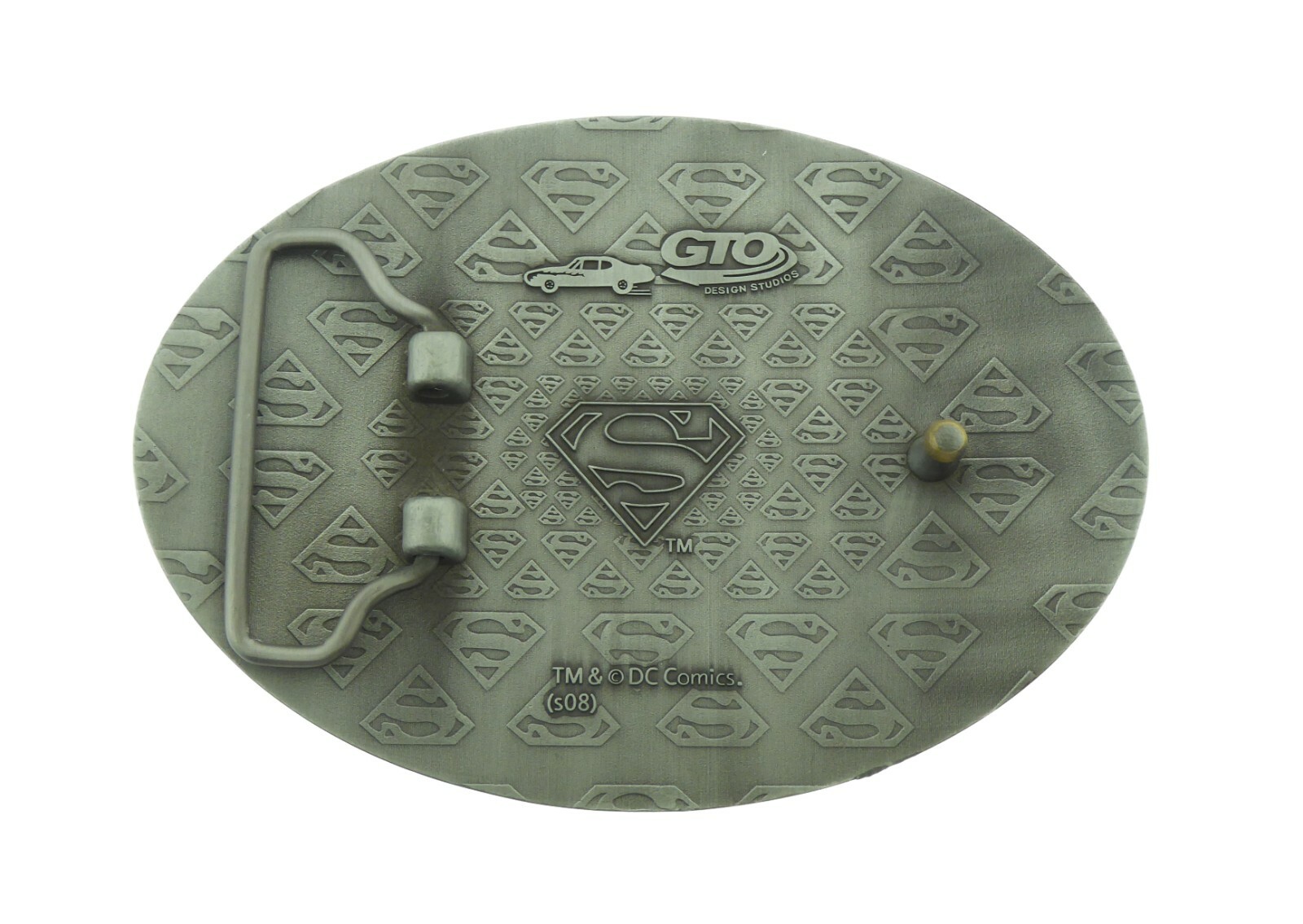 Vintage Superman Belt Buckle Men Gray Metal DC Comics Original Cosplay Halloween