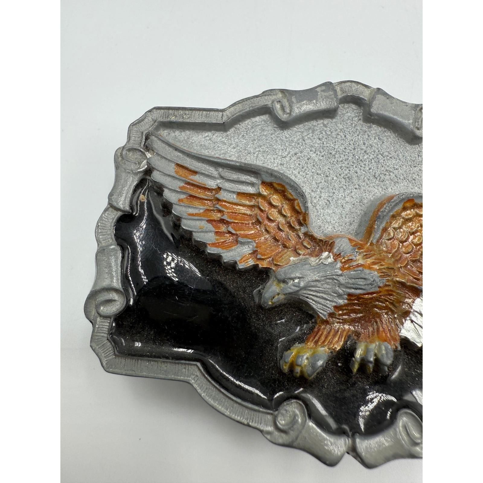 Vintage 1997 Great American Buckle Co Eagle Belt Buckle Pewter Tone 3D USA Made