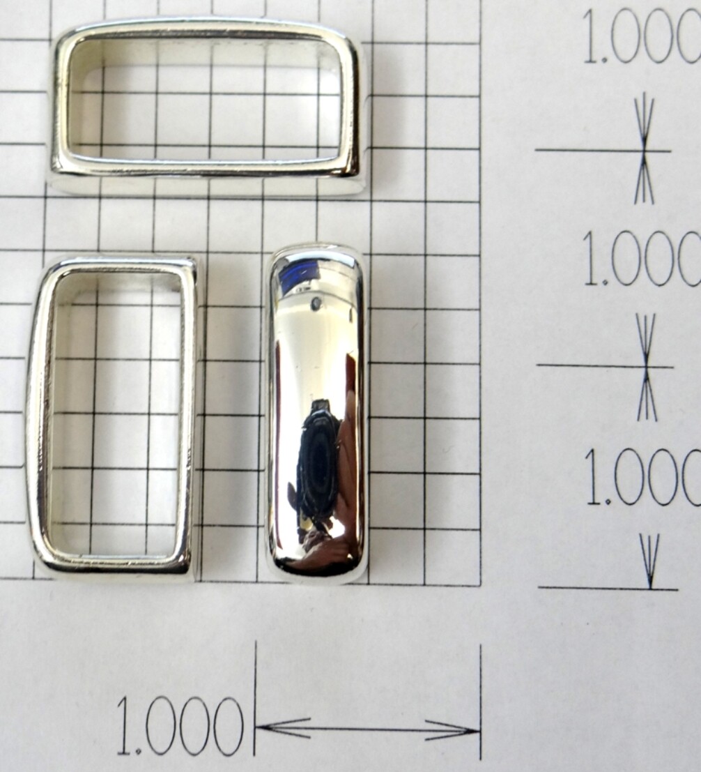 Solid Brass Belt Buckle Loop – Silver Colored Finish – New – Fits 1.1875&Prime;w Belt