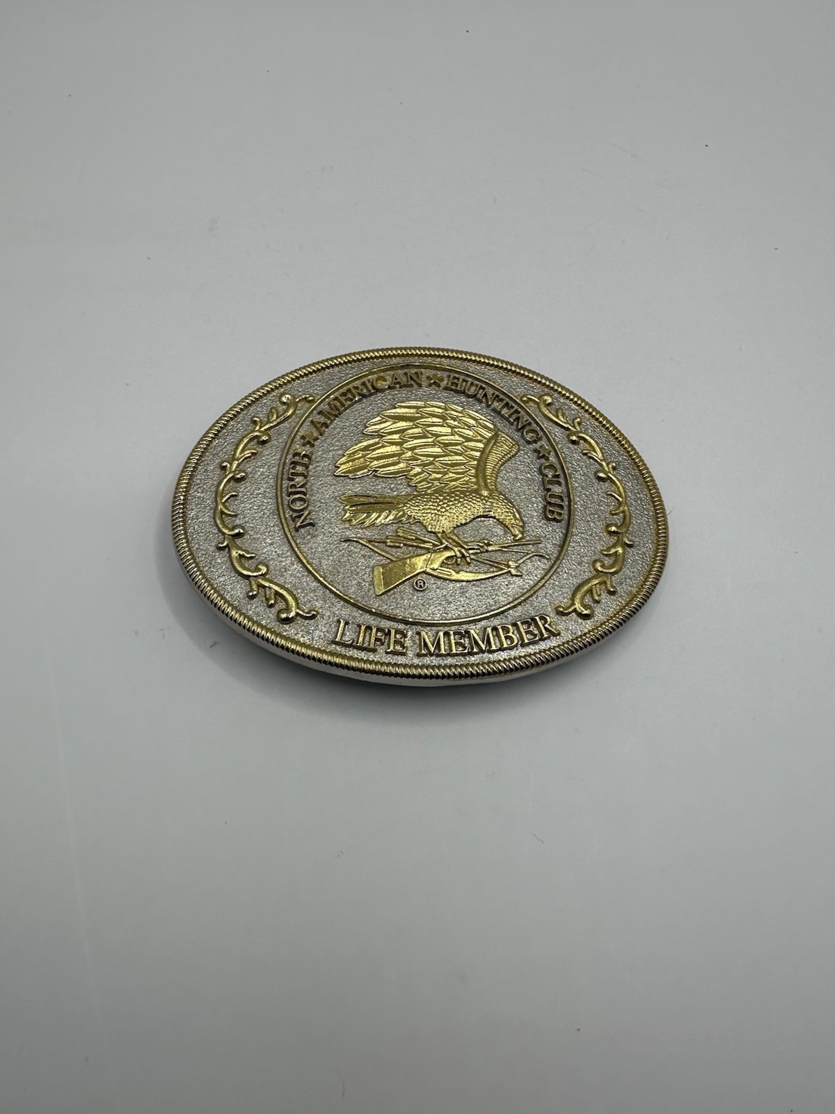 North American Hunting Club Life Member belt buckle Eagle Bow Rifle