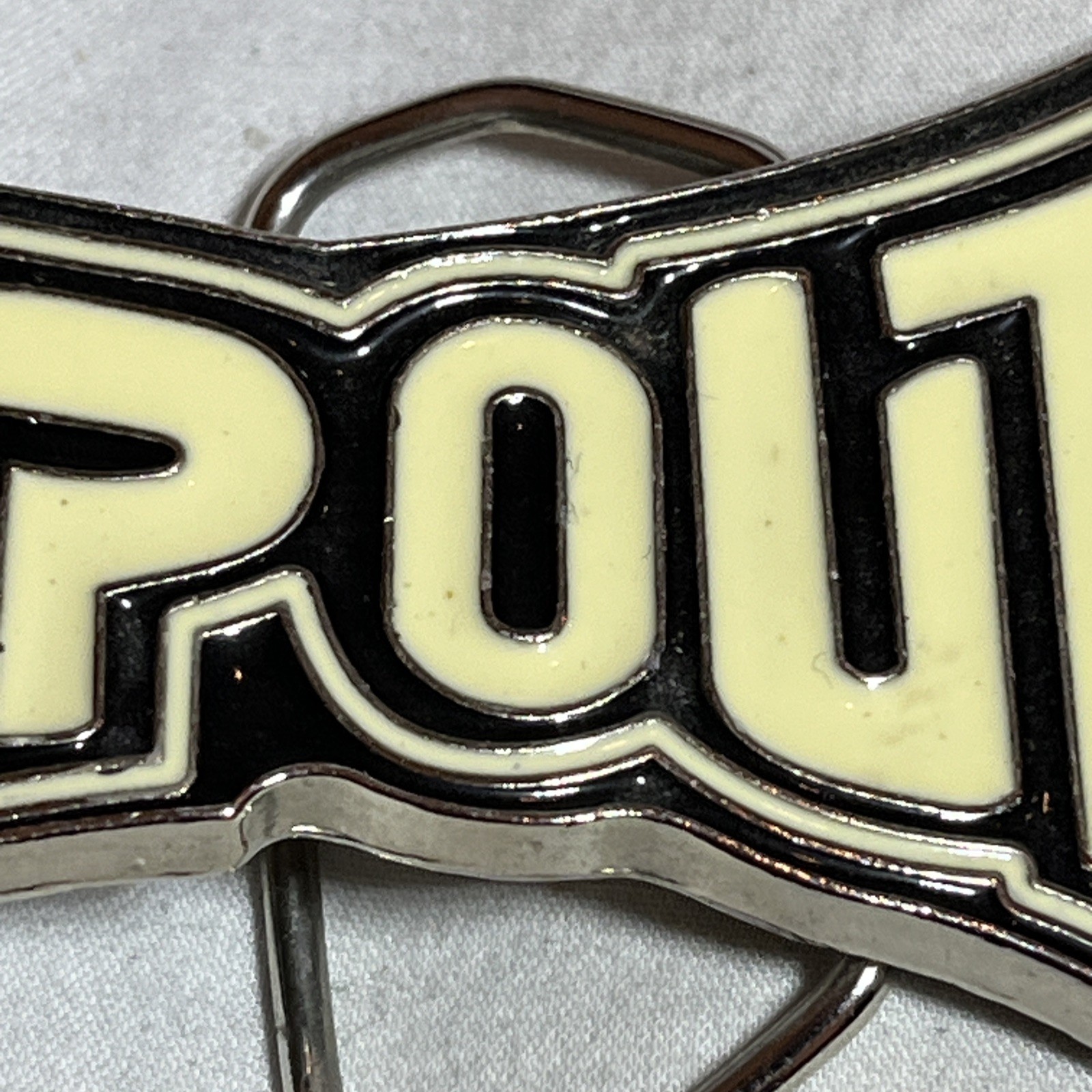 Tapout Logo Black & Off White Enamel MMA Mixed Martial Arts Metal Belt Buckle