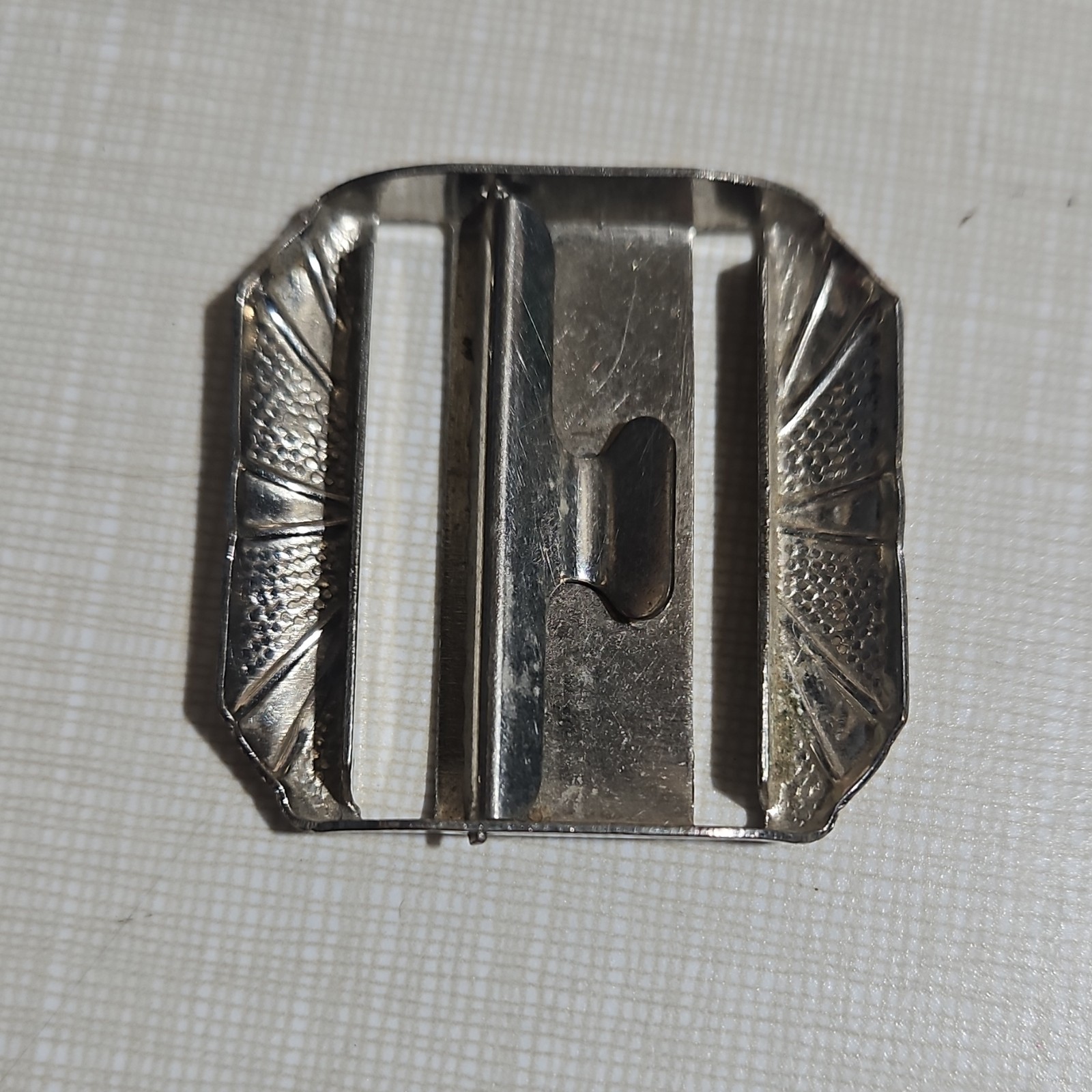 Silver Geometric Clip Belt Buckle for Men Metal Fits 1.25 Inch Belt