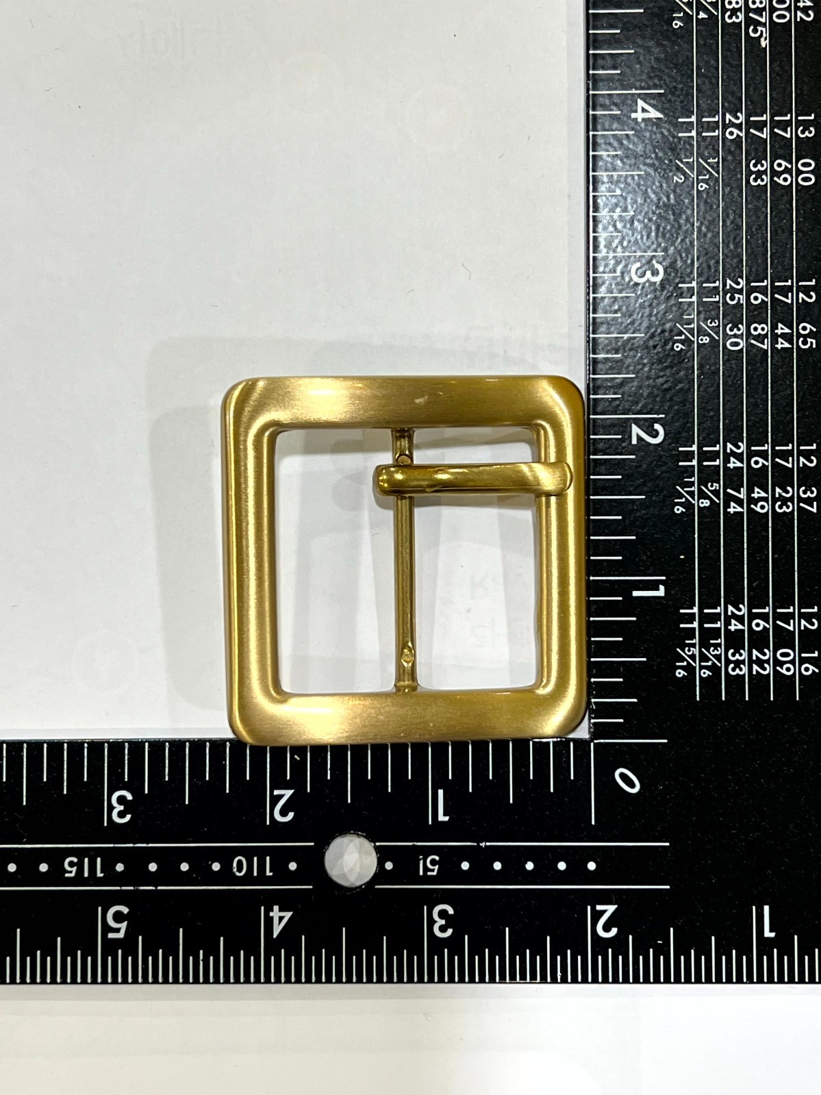 Solid Brass Satin Brass Belt Buckle Made in Italy Fits 1.57&Prime; Belt Strap