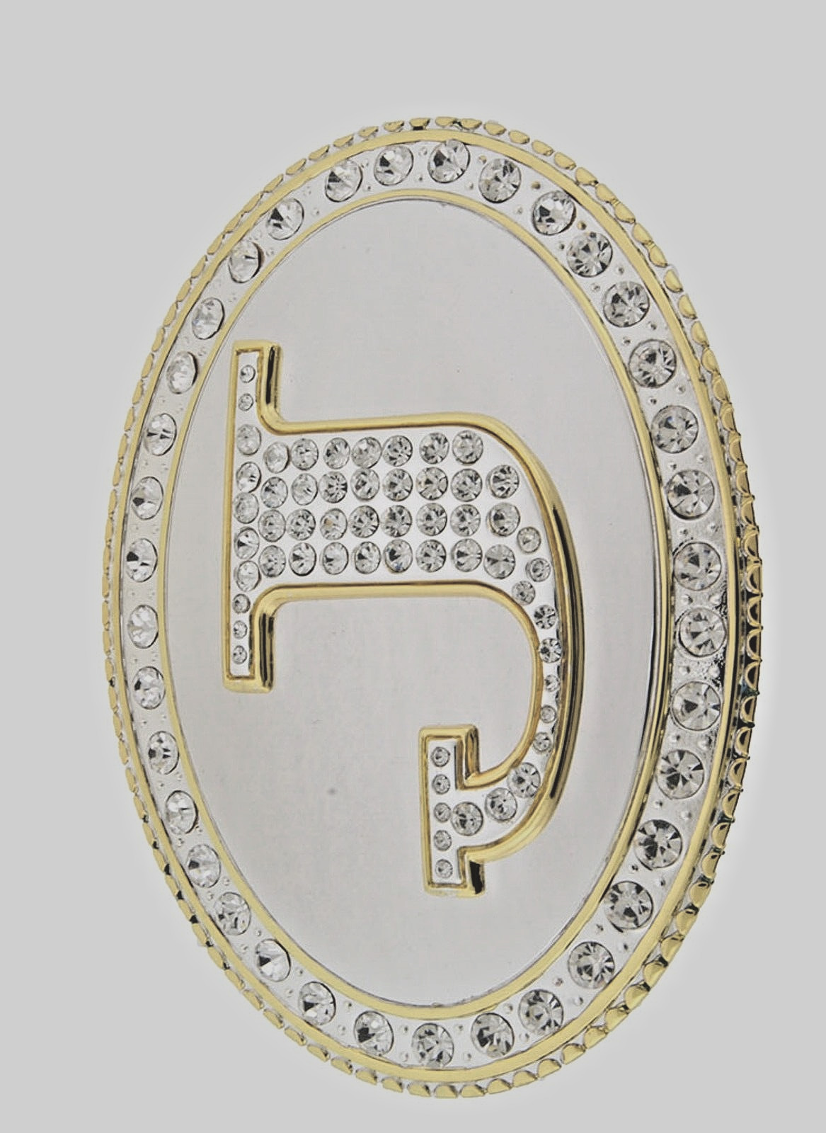 Initial J Letter Monogram Western Cowboy Men Women Gold Bling Metal Belt Buckle