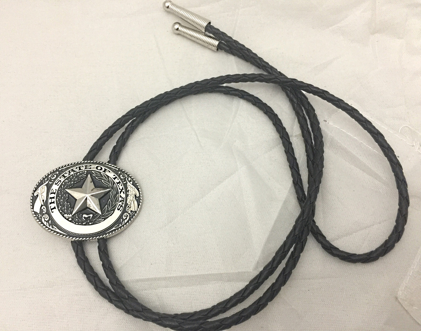 3 piece box set Great Seal of Texas Buckle Belt Buckle, Bolo & Key Ring Silver