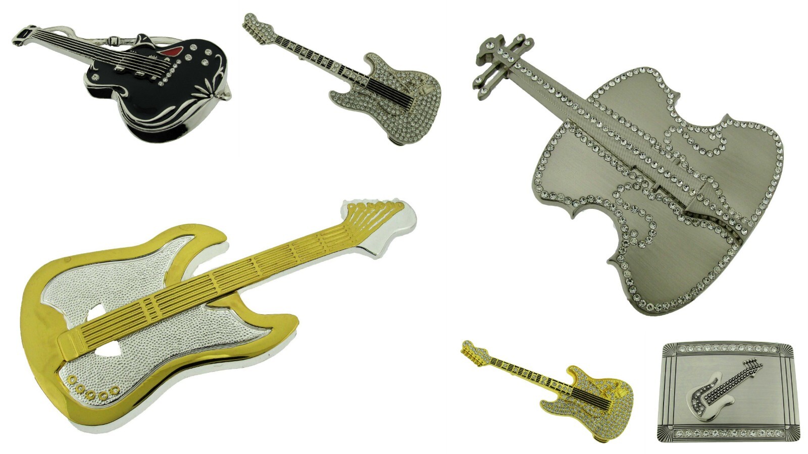 Vintage Guitar Belt Buckle Player Banjo Guitarist Musician Metal Music Men Women