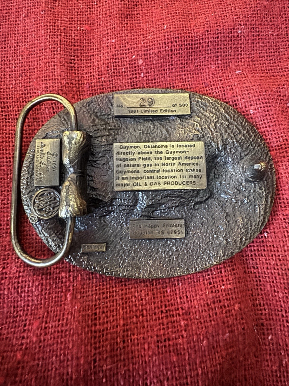 1991 Hi-Plains Gas & Oil Show Belt Buckle Ltd Ed #29/500 Guymon Oklahoma