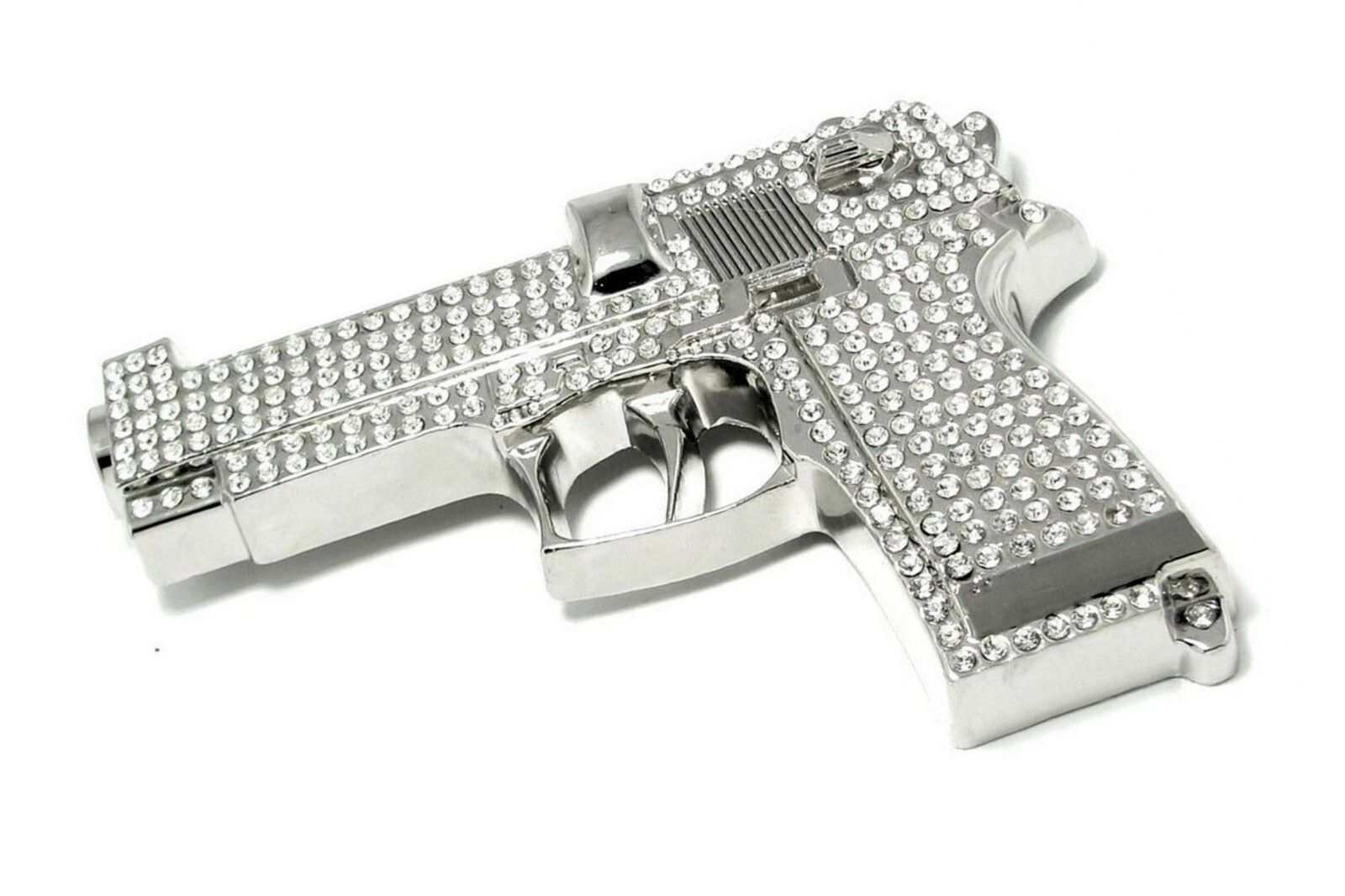 Gun Belt Buckle Western Men Really Rodeo Cowboy Style Silver FULL OF RHINESTONES