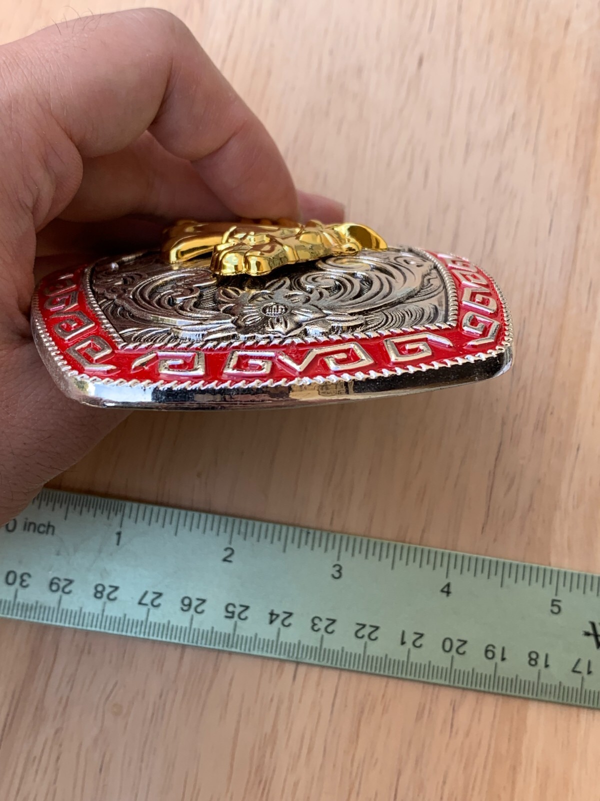 Western Buckle Gold Silver Red Horse Head Buckle Cowboy 2 » Hebillas Vaqueras