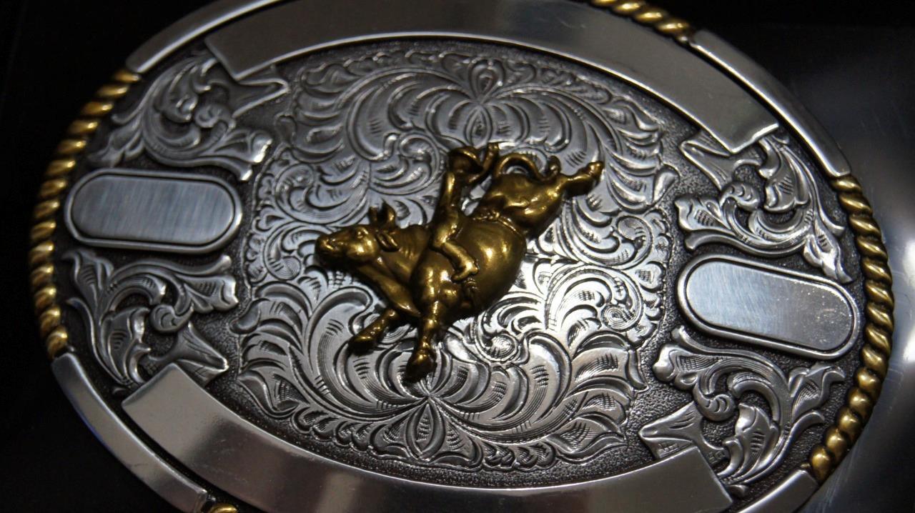 Crumrine Western Oval BULL RIDER Belt Buckle 38624
