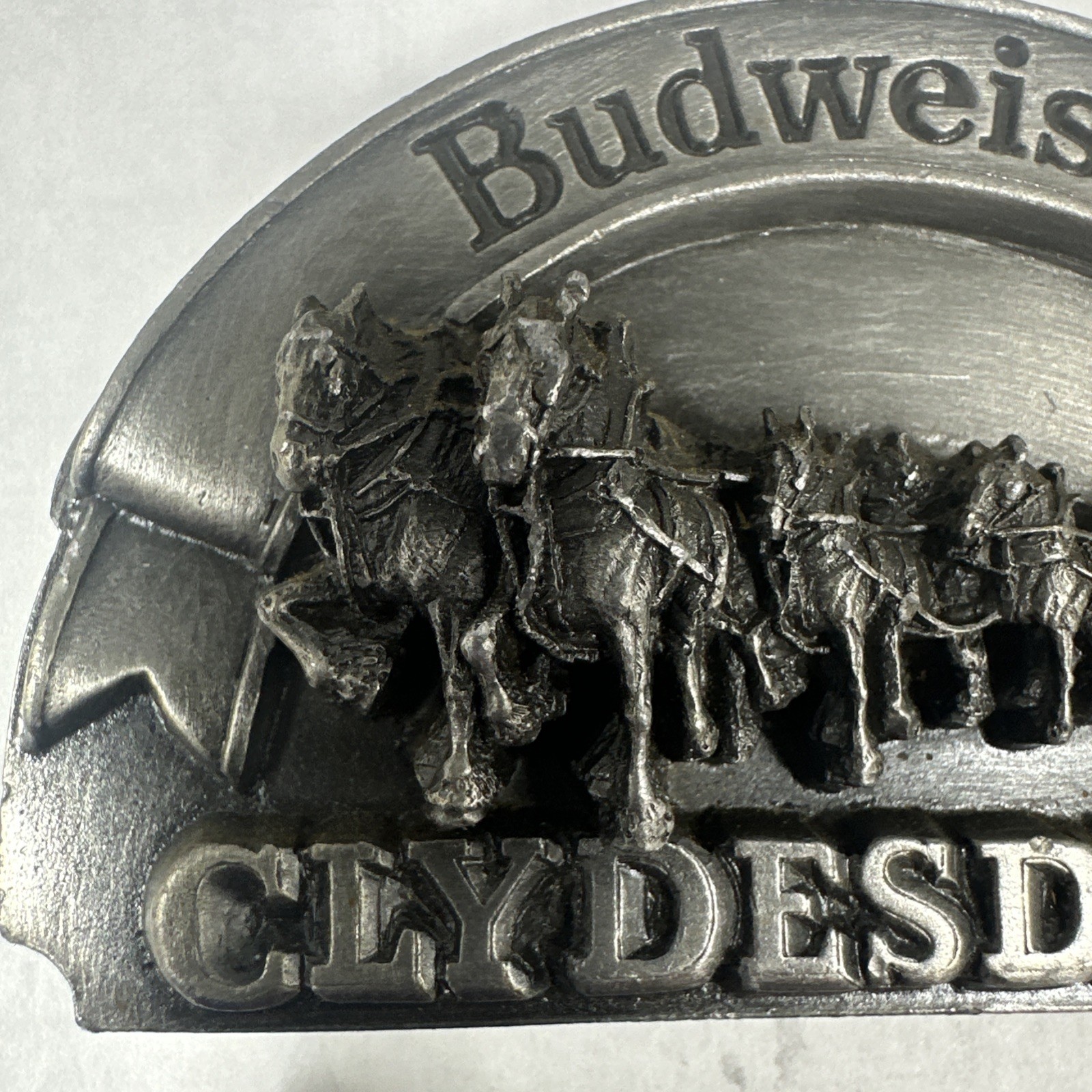 2 Belt buckles Budweiser Clydesdales USA Bergamot Great American 1989