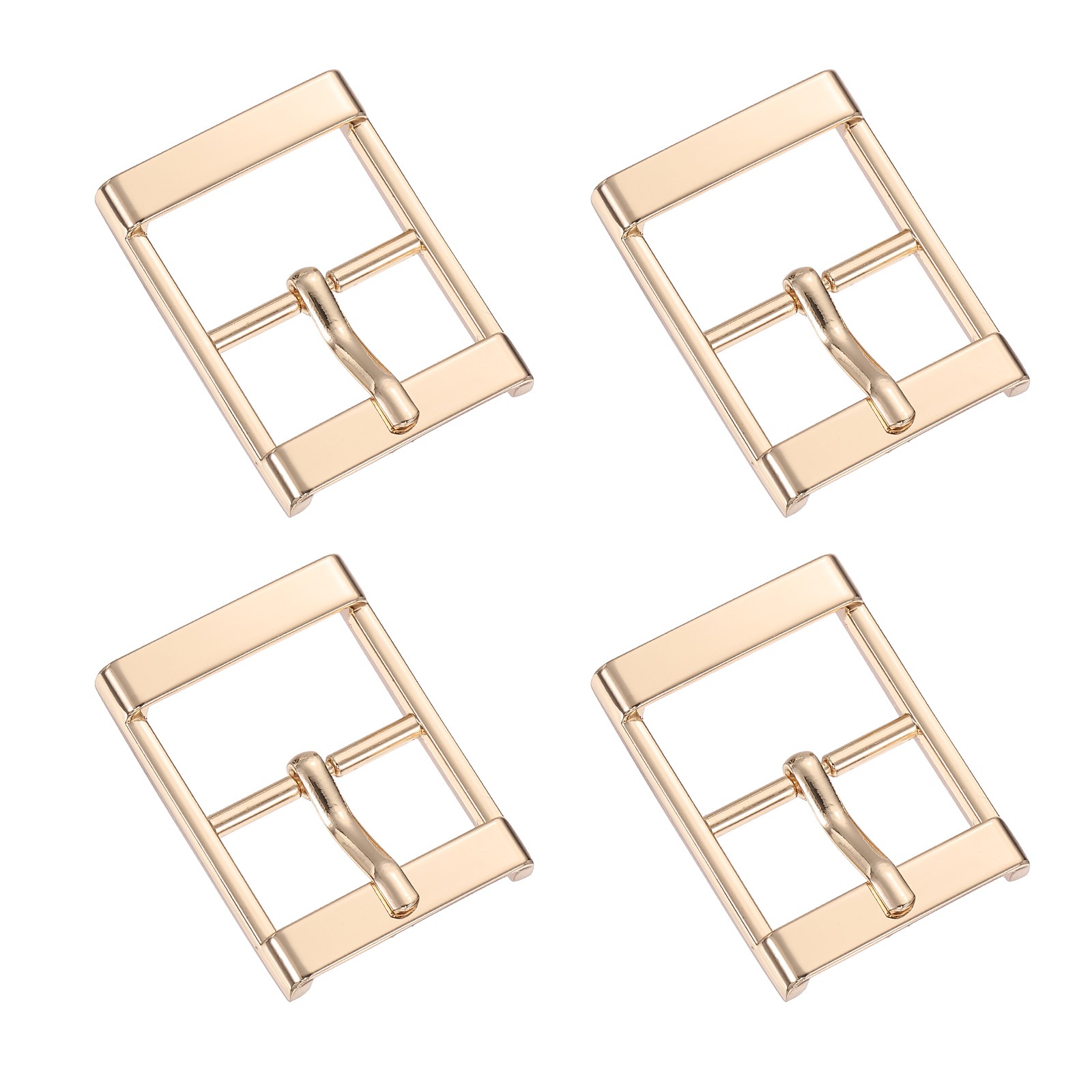 4Pcs Single Prong Belt Buckle 1&Prime; ID Metal Roller Buckle for Belt, Light Gold