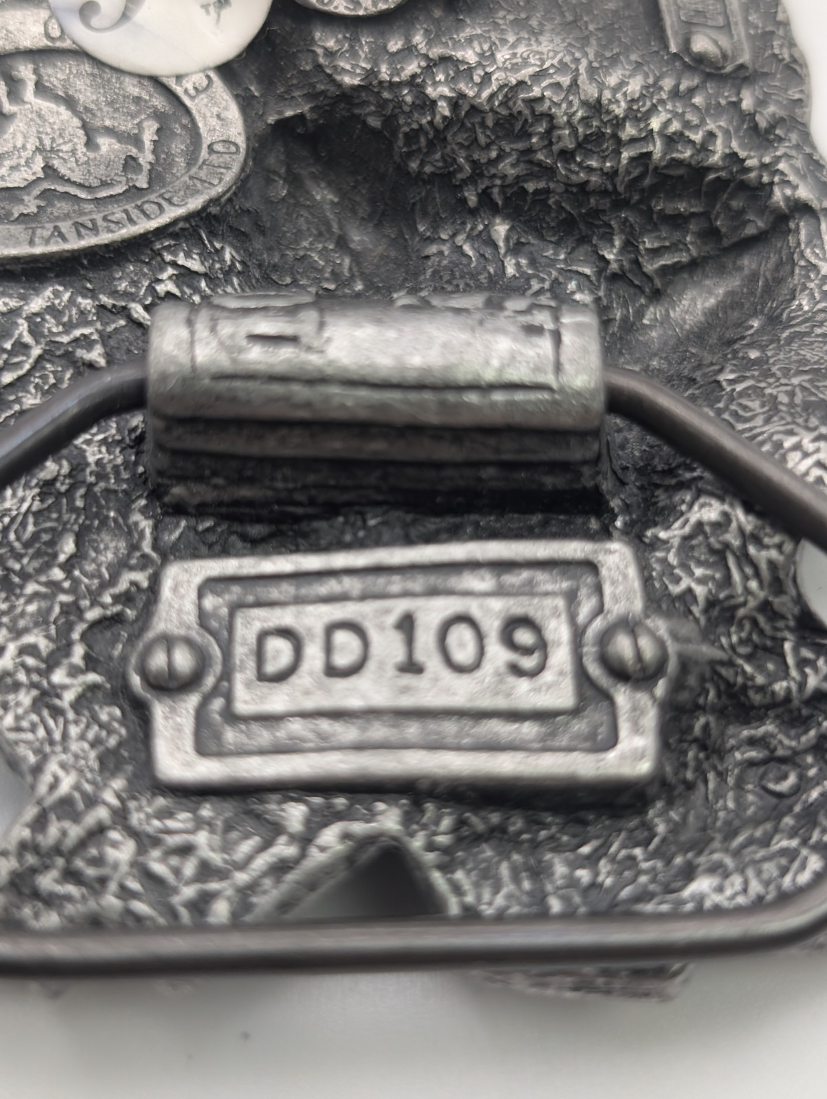 Vintage 1991 Lady Luck Belt Buckle – Dragon Designs Pewter Pin-Up Gambler DD109