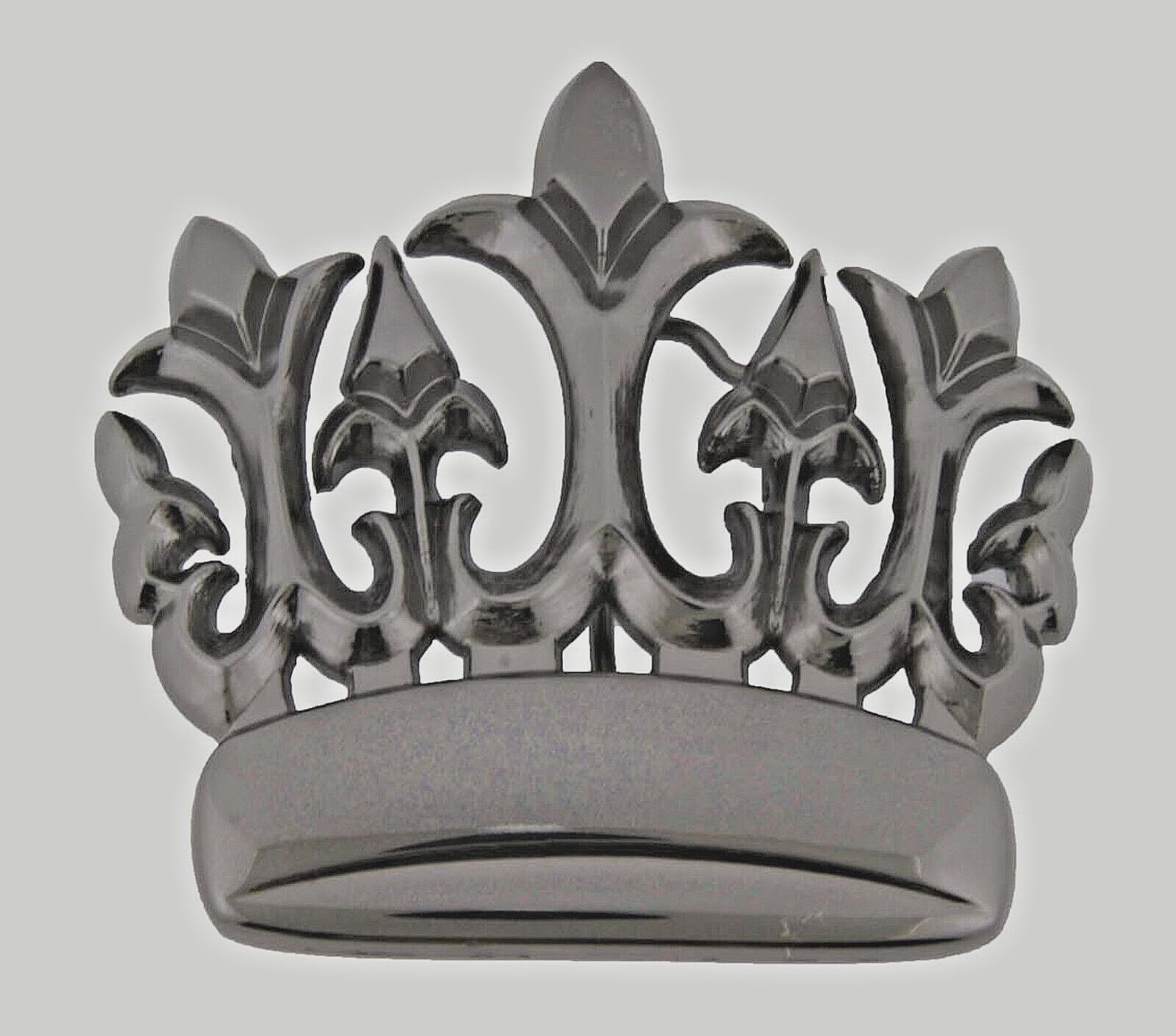Crown Belt Buckle Gunmetal Gray Western Cowboy Cowgirl Rodeo Rock Rebel Fashion