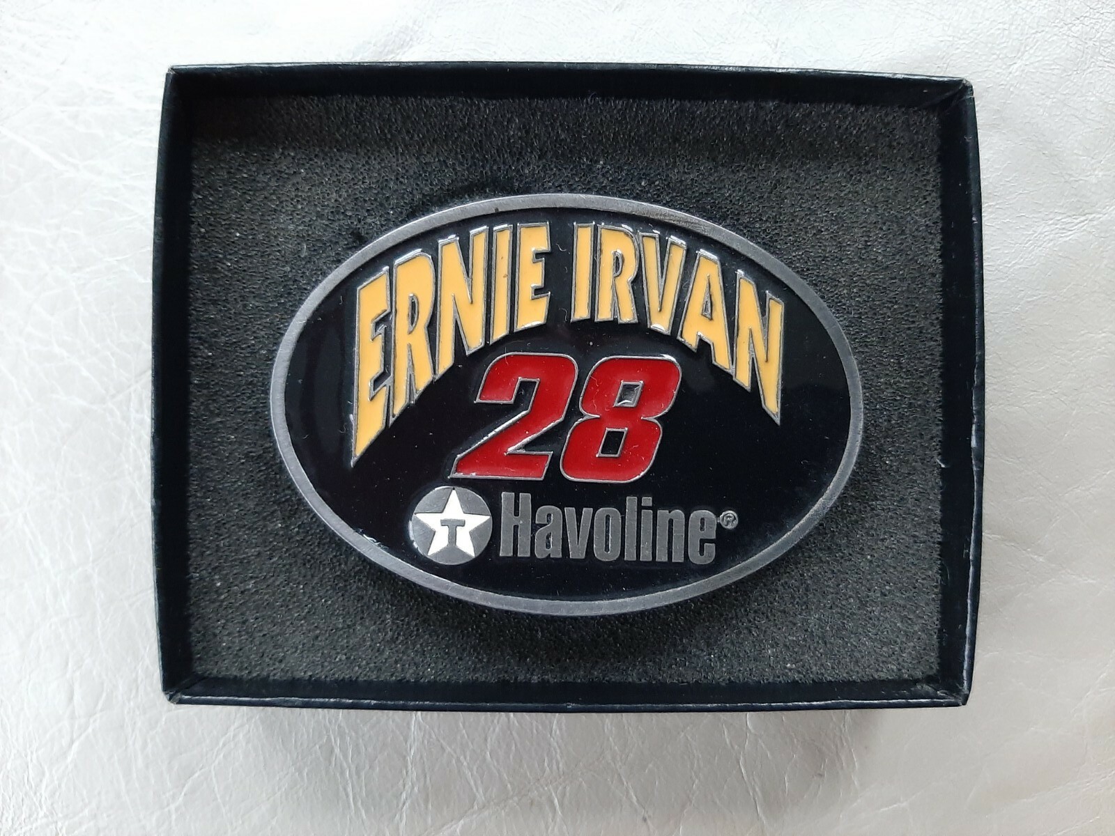 American Legends #129 ERNIE IRVAN #28 TEXCO HAVOLINE NASCAR SPORTS RACING BUCKLE