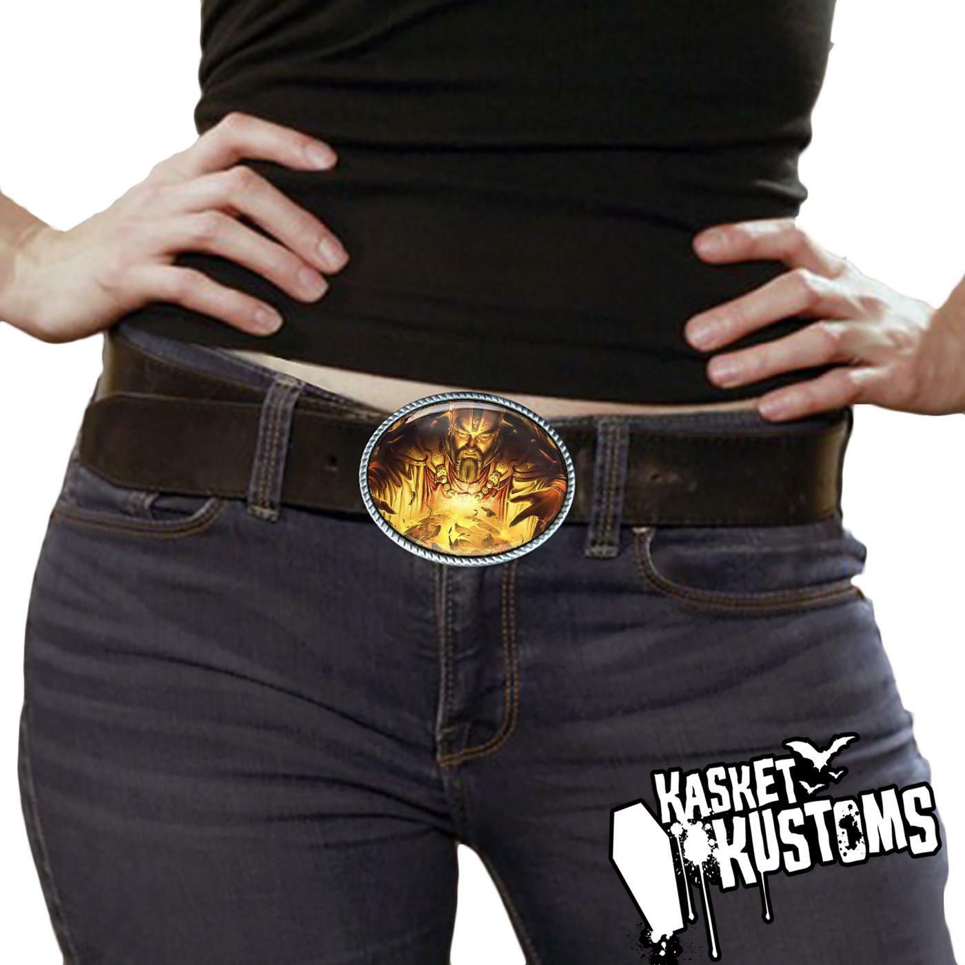 Wizard Belt Buckle – Magic Witchcraft Warlock Sorcerer Handmade Buckle – 745