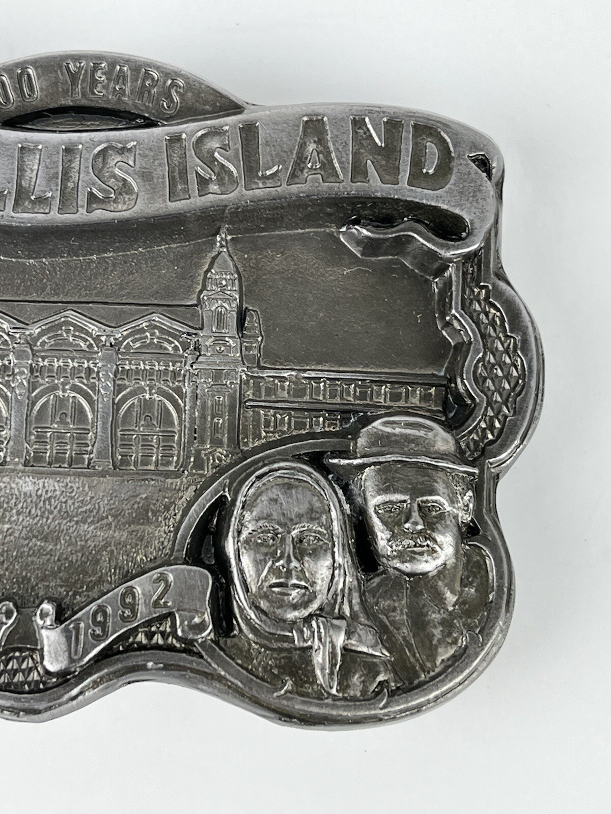 Ellis Island 100 Year Commemorative Belt Buckle Vintage 1992 #797 USA made