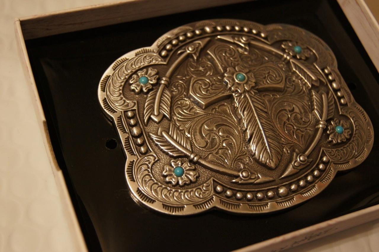 Blazin Roxx Feather Cross and Arrows BELT BUCKLE 37939