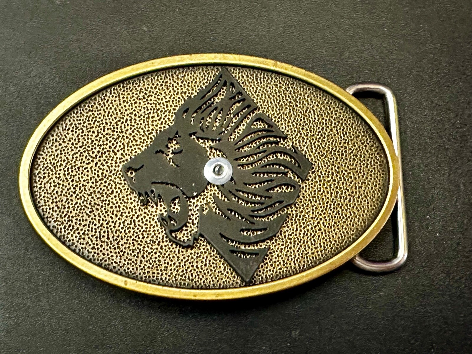 Roaring Lion Tiger Vintage Oval Brass Tone Belt Buckle By Jeans Friend