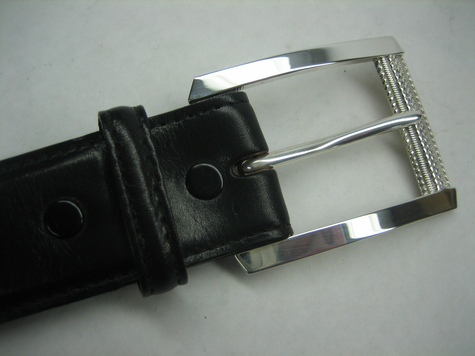 STERLING SILVER 925 BUCKLE WITH GENUINE CALF SKIN 1.5&Prime; BELT MADE IN U.S.A.