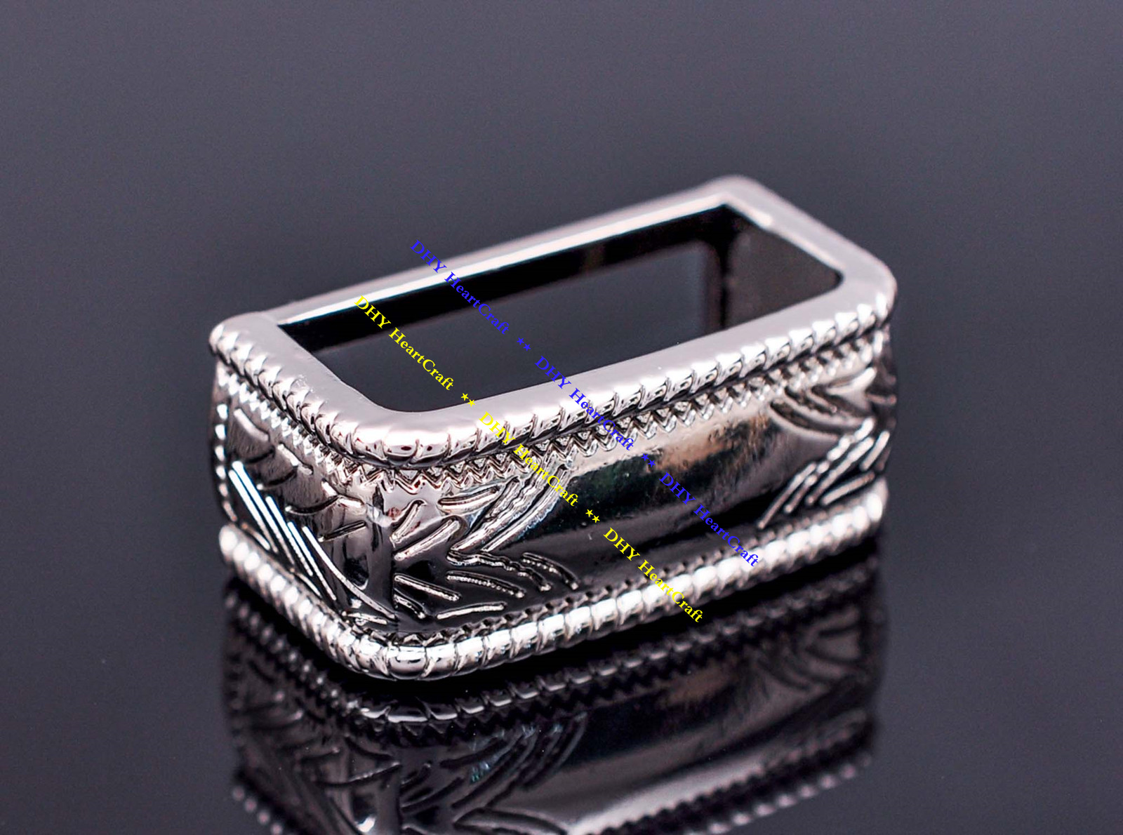 Western Floral Design Heavy Duty Silver Plated Western Cowboy DIY Belt Buckle 1&Prime;