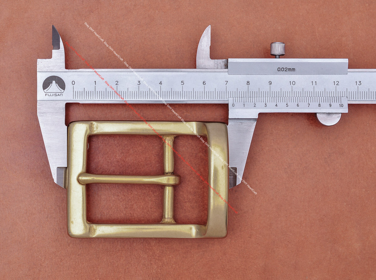 40mm HEAVY DUTY SOLID BRASS LEATHERCRAFT WESTERN COWBOY CENTER BAR BELT BUCKLE