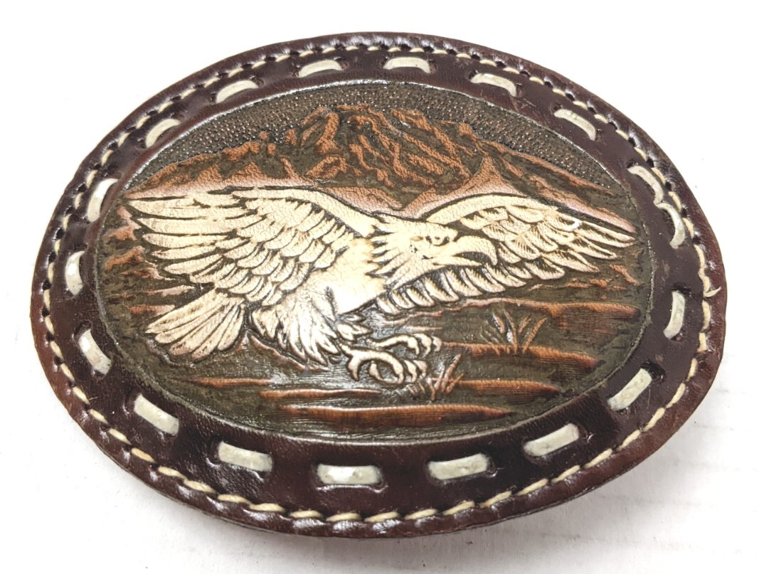 Leather Flying Eagle Belt Bukle, Stamped, Quality Made
