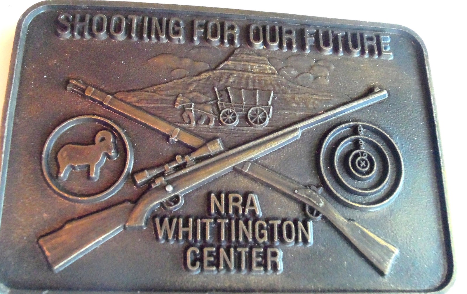 VINTAGE SHOOTING FOR OUR FUTURE NRA BELT BUCKLE NICE ESTATE BUCKLE