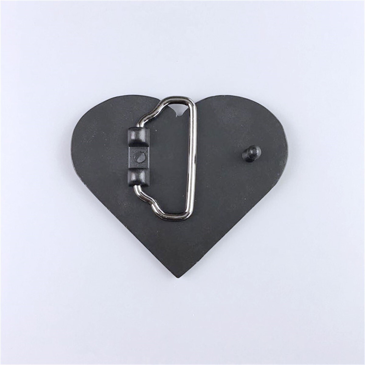 Heart With Peace Sign Blue Enamel Belt Buckle Boucle de ceinture