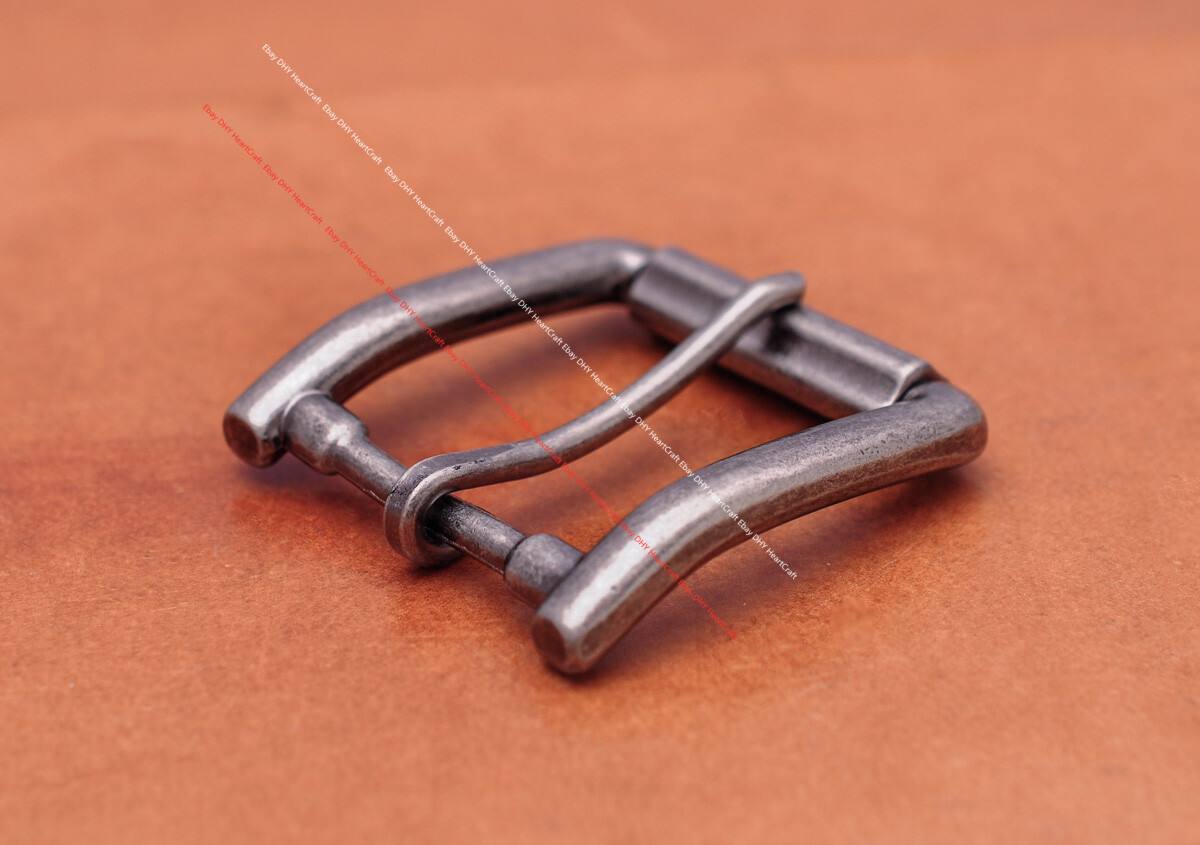 Silver Metal Heel Bar Roller End Bar Single Prong Pin Jeans Belt Buckle 40mm Men