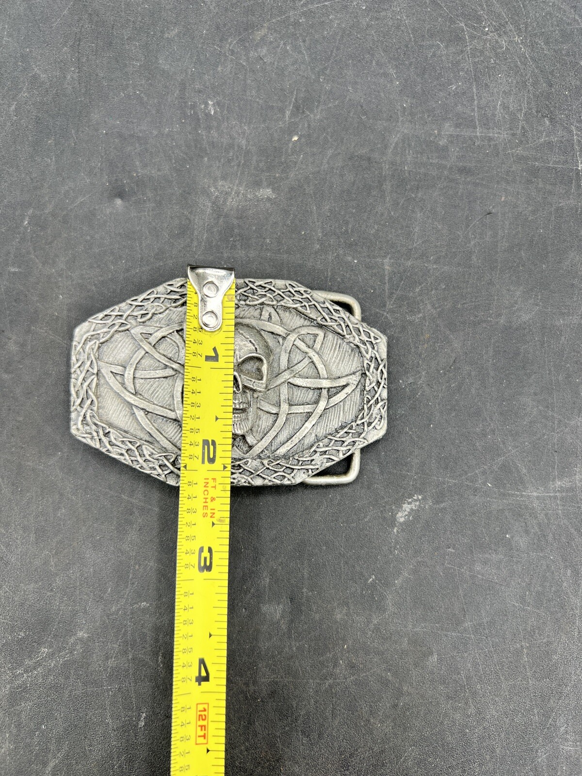 SKULL FANTASY ART PEWTER BELT BUCKLE