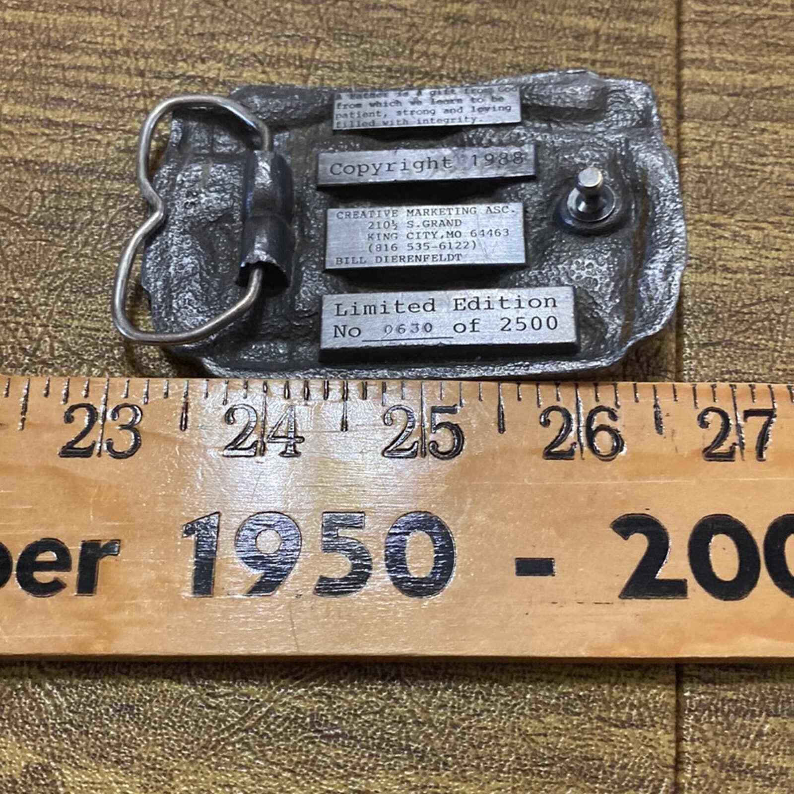 Vintage Pewter Fathers Day June 19th 1988 A Tribute To A Father Belt Buckle