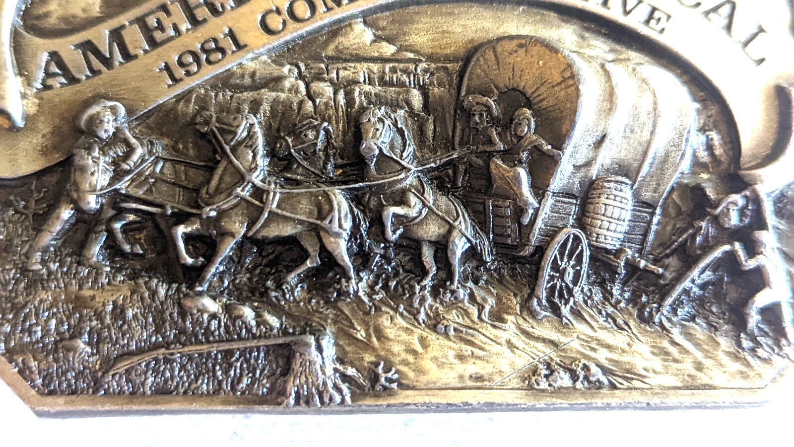 Wagons West American Commemorative Buckle – Siskiyou 1981 Limited Edition Brass