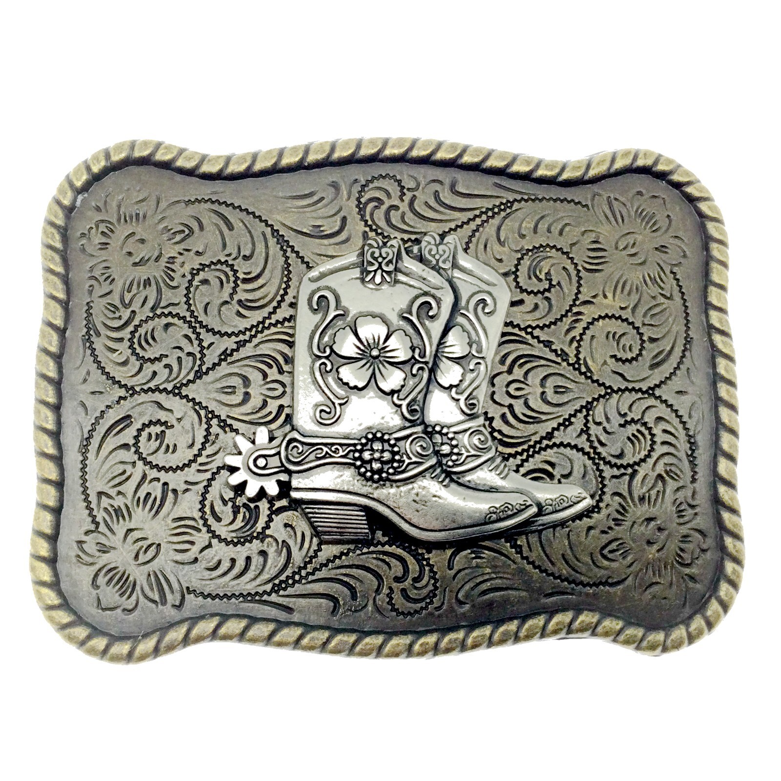Horse Boots Belt Buckle Western Cowboy Native American Motorcyclist (BOT-02)