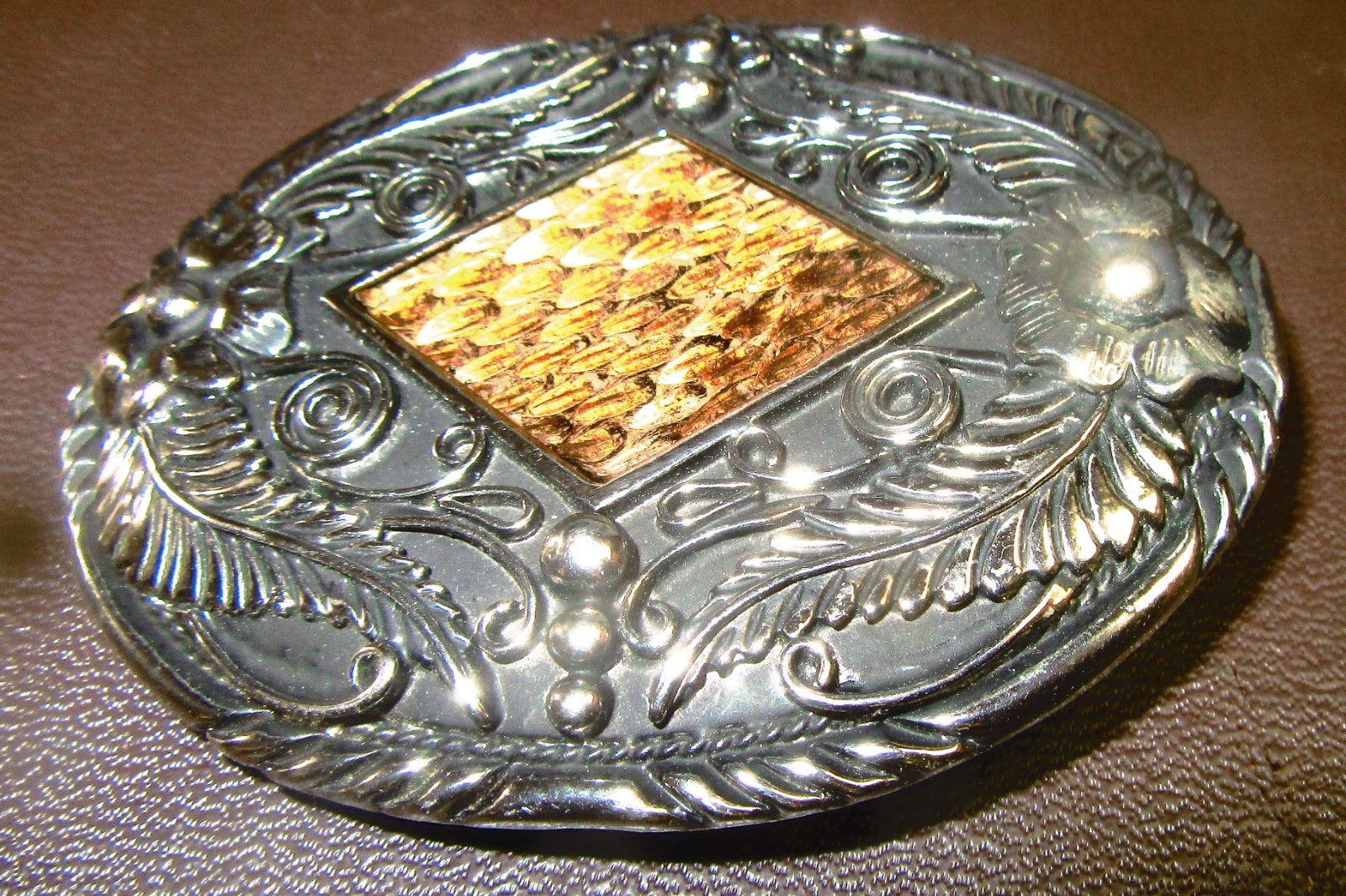 Real Rattlesnake Insert Belt Buckle made in USA