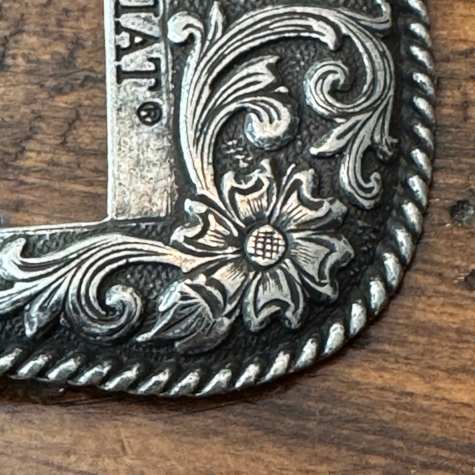 Ariat Western Floral Scroll Silver Tone 2007 Limited Edition Belt Buckle