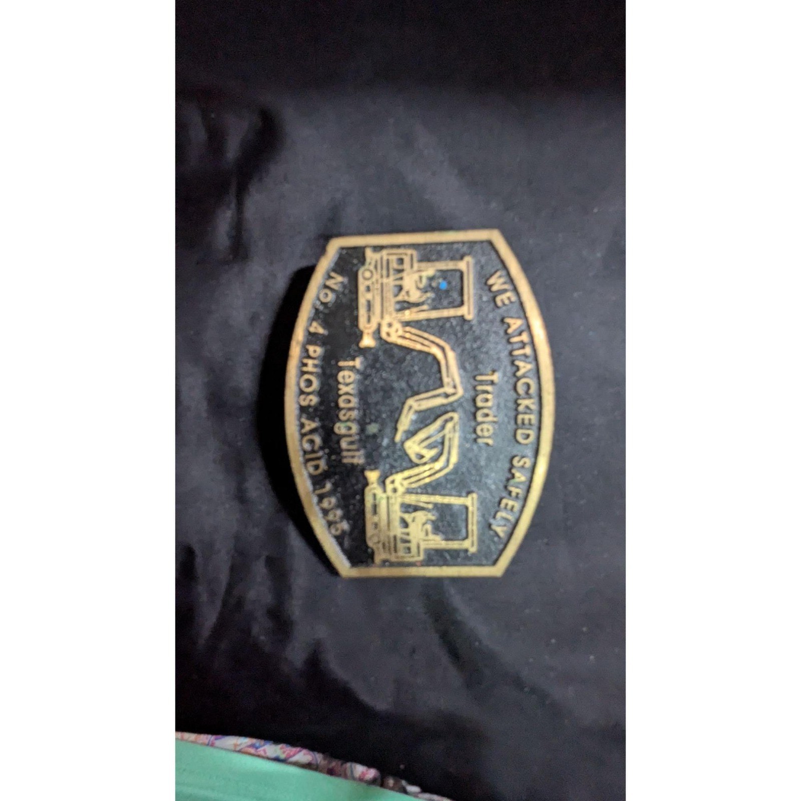 Vintage DynaBuckle Texasgulf 1995 Solid Brass Belt Buckle Excavator Industrial