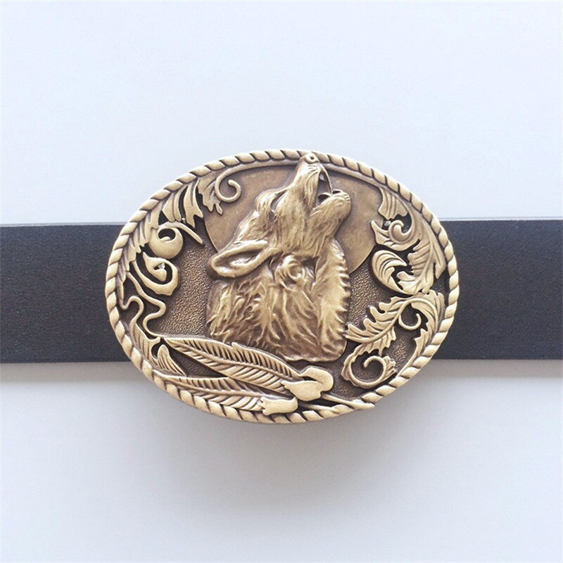Vintage Bronze Plated Wolf Wildlife Belt Buckle also Stock in US