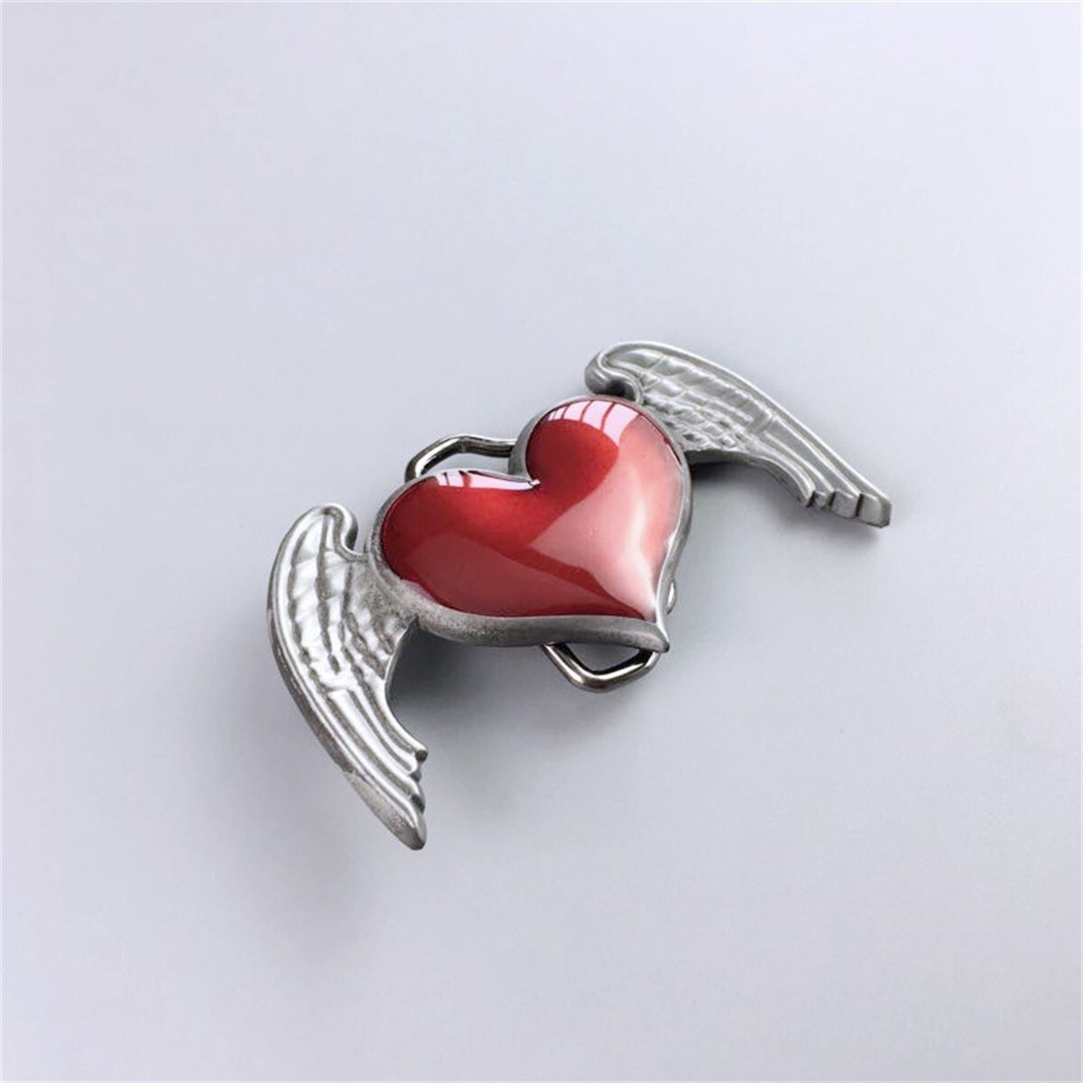 Vintage Enamel Heart Angel Wings Gurtelschnalle Boucle de ceinture