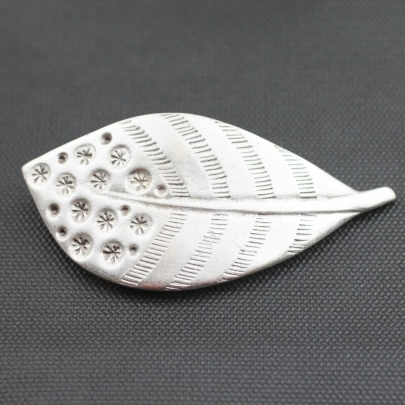 Feather belt buckle, peacock feather removable buckle dark silver-old silver