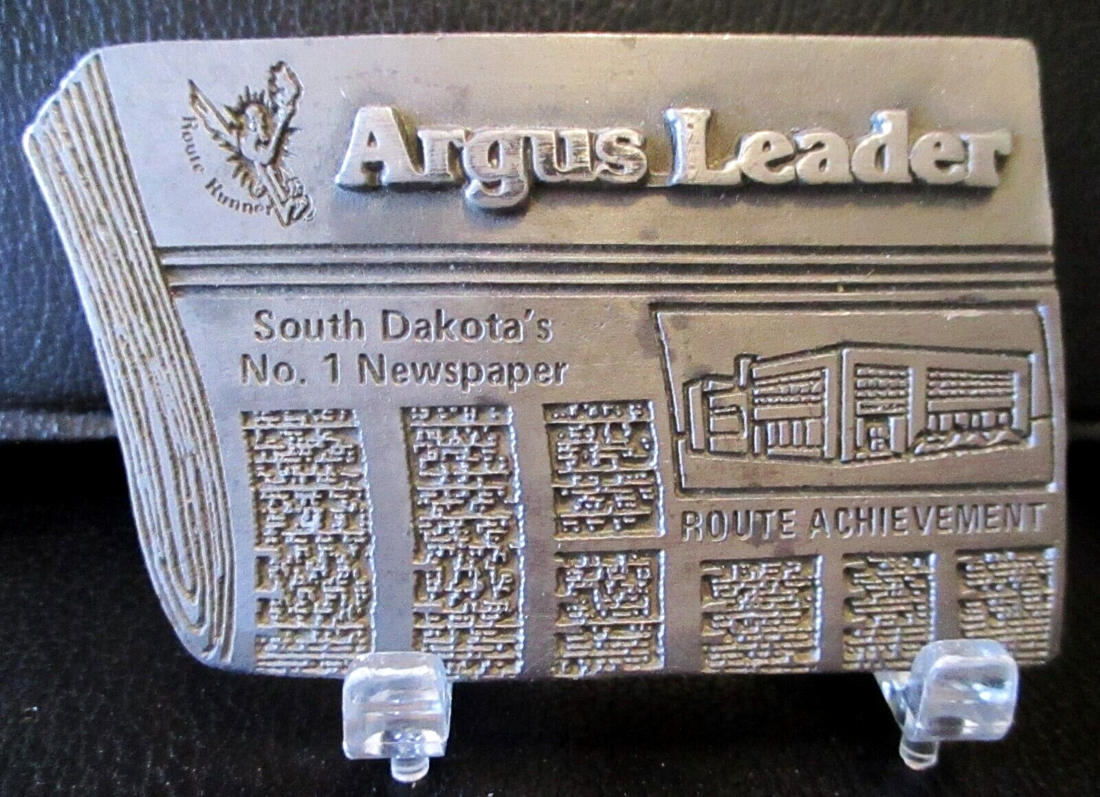 Argus Leader South Dakota&rsquo;s No. 1 Newspaper Route Achievement Pewter Belt Buckle