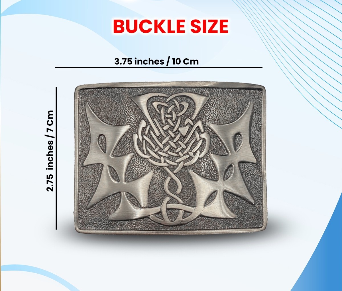 Scottish Kilt Belt Buckle Celtic Knot Thistle High Quality Antique Finish