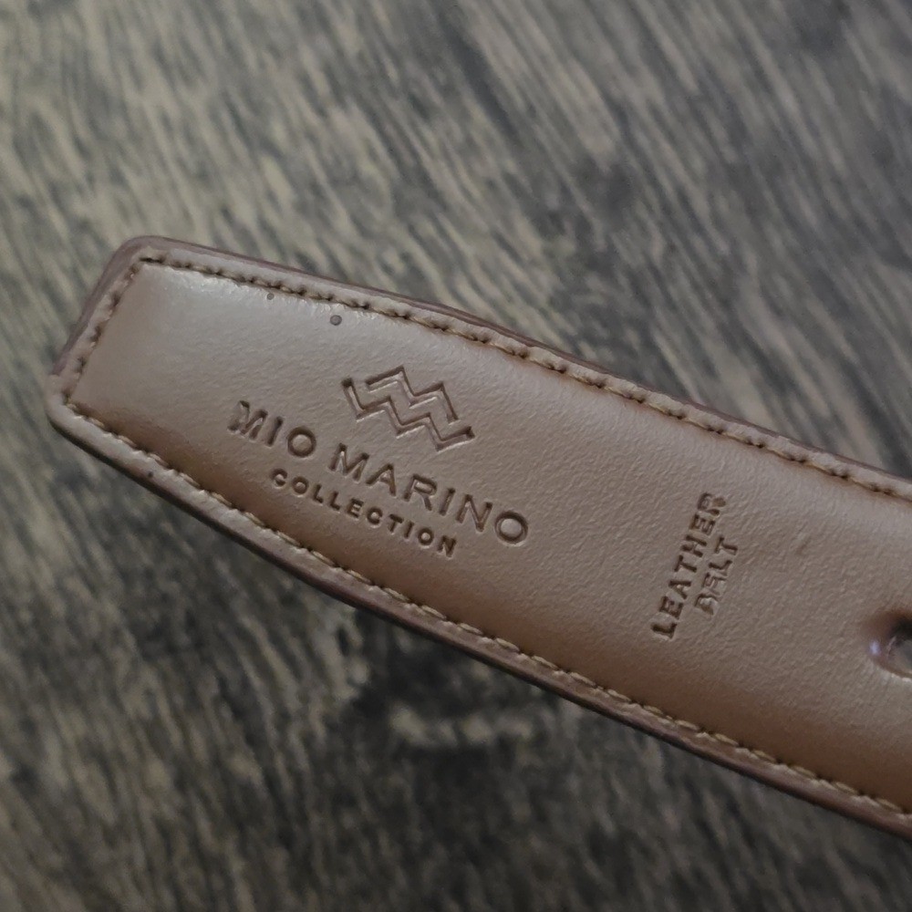 MIO MARINO Men&rsquo;s Brown Leather Belt 42&Prime; Silver Buckle