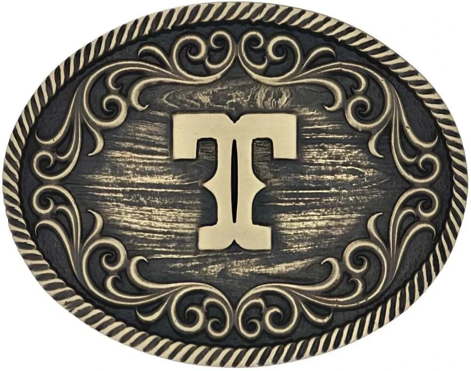 Montana Silversmiths Filigree Initial Attitude Belt Buckle