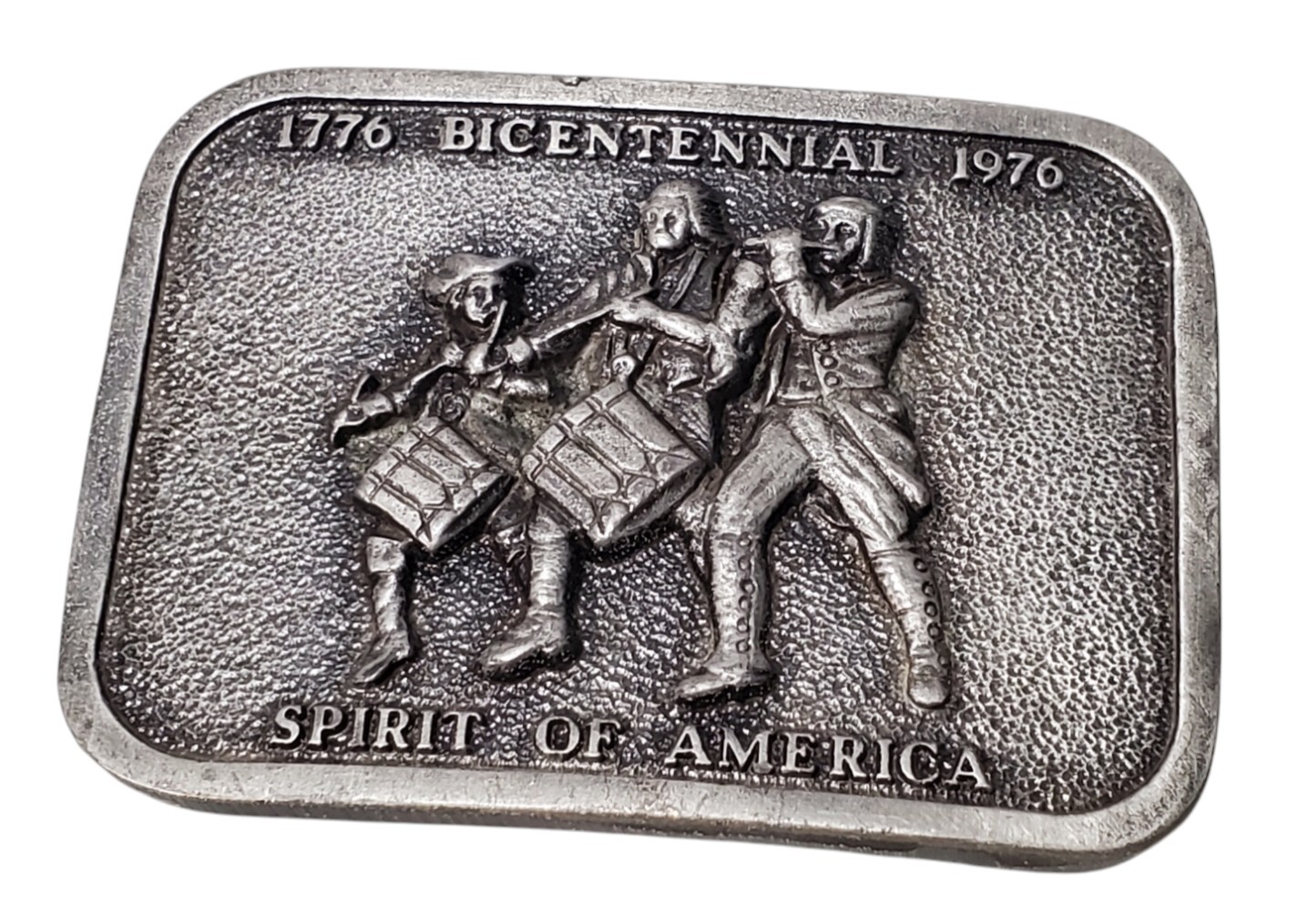 VINTAGE BICENTENNIAL 1776-1976 SPIRIT OF AMERICA METAL BELT BUCKLE