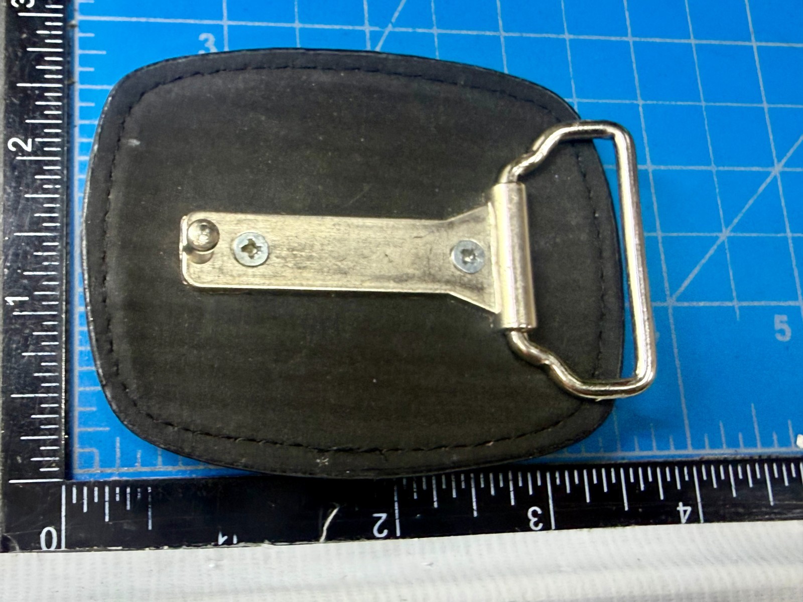 Large Cross Print Religious Christian Faith Symbol Leather On Metal Belt Buckle