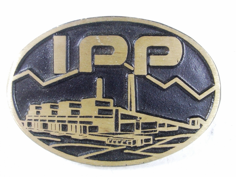 IPP Intermountain Power Project Brass Belt Buckle By Dyna Buckle 4116