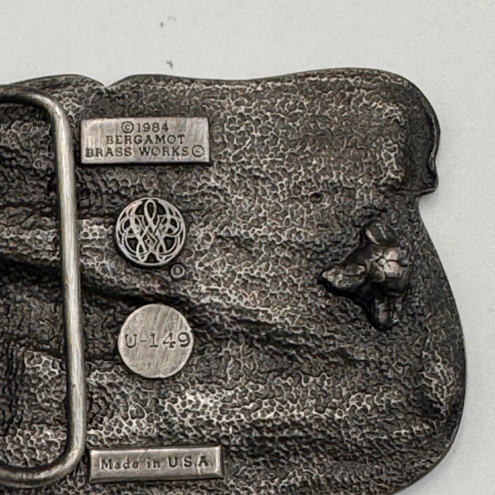Vintage 1984 Bergamot Brass Works Steam Train Locomotive Belt Buckle U-149 USA
