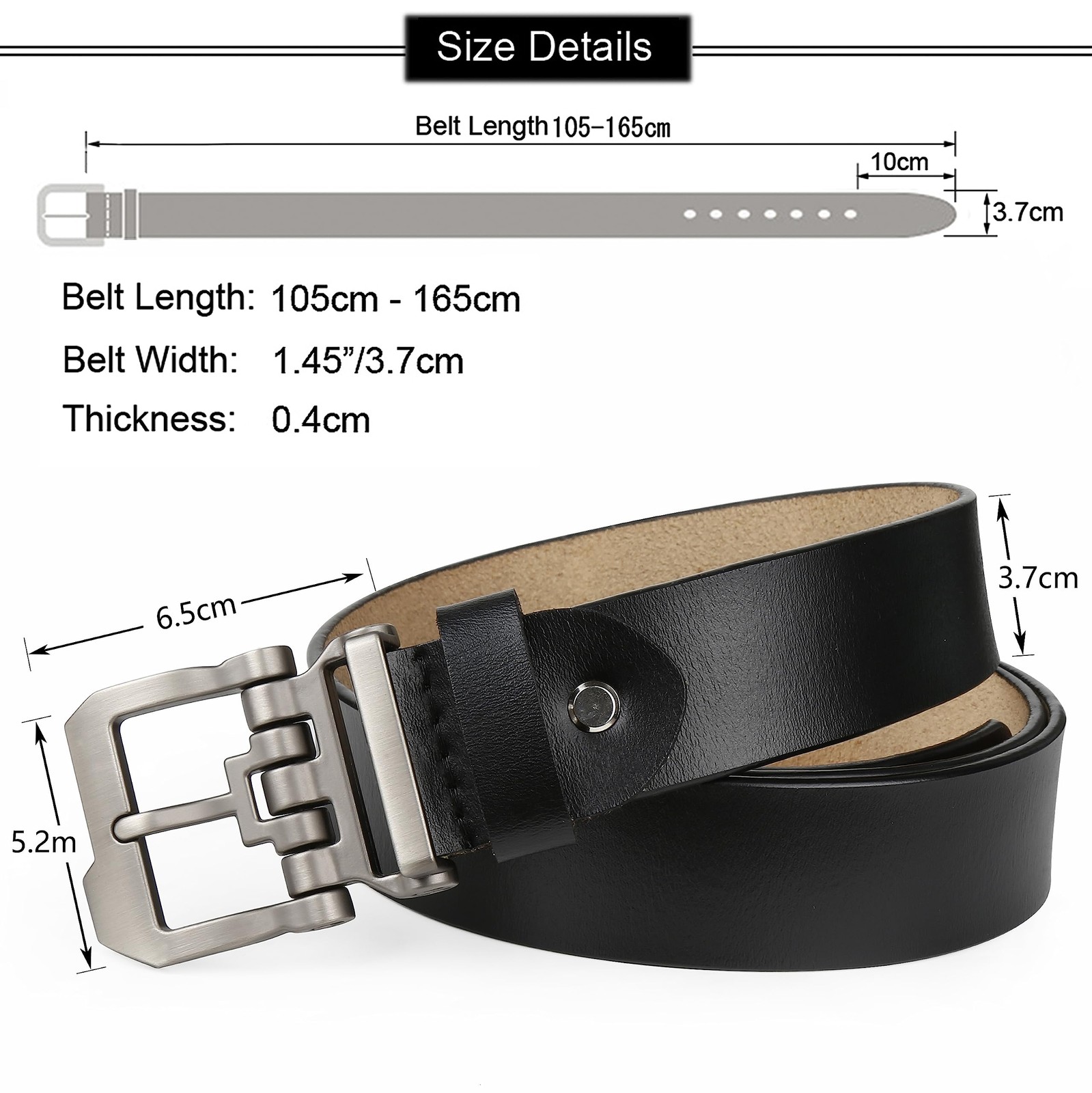 JingHao Belts for Men Big and Tall,Mens Belt Leather Casual Jeans Dress…
