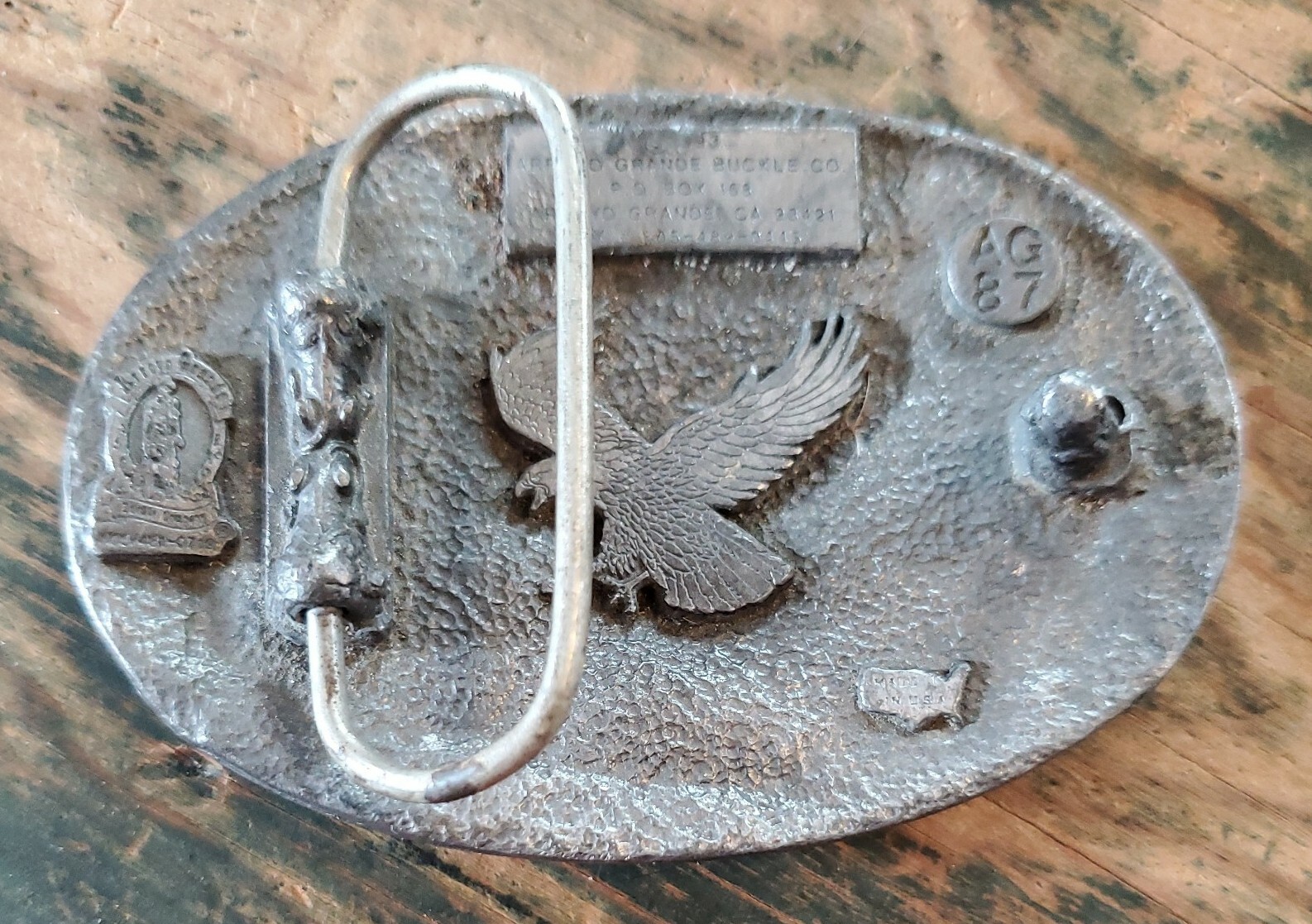 1993 Arroyo Grande Buckle Co Bald Eagle Pewter Belt Buckle AG 87